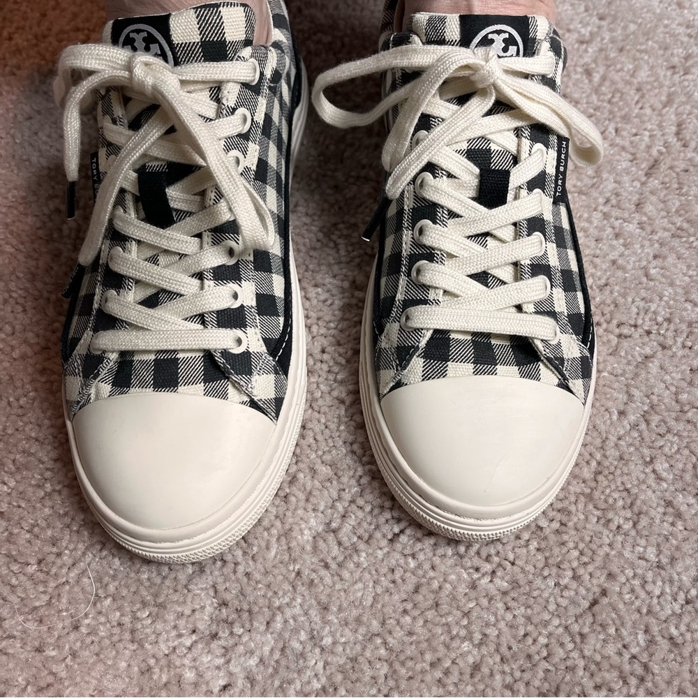 Tory Burch !Fun! Gingham Tennis Shoes - Picture 3 of 12